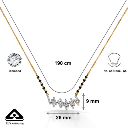 Crisp Elegance Gold & Diamond Modern Mangalsutra For Woman