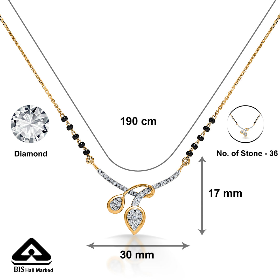 nature's grace gold & diamond modern mangalsutra for woman