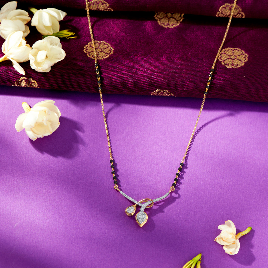 nature's grace gold & diamond modern mangalsutra for woman