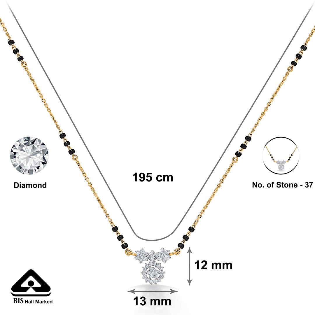 trending charm gold & diamond modern mangalsutra for woman