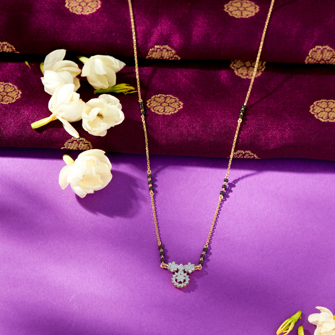 trending charm gold & diamond modern mangalsutra for woman