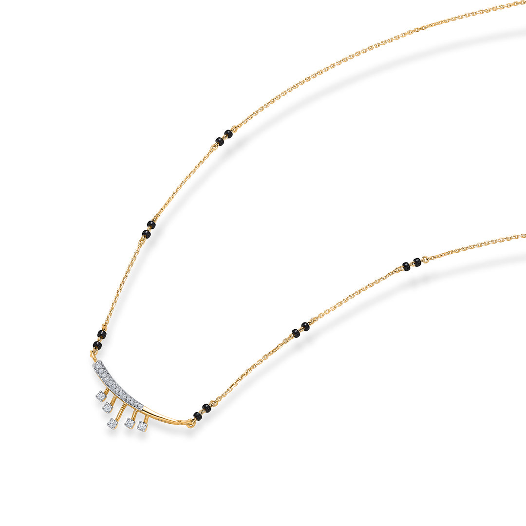 urban chic gold & diamond modern mangalsutra for woman