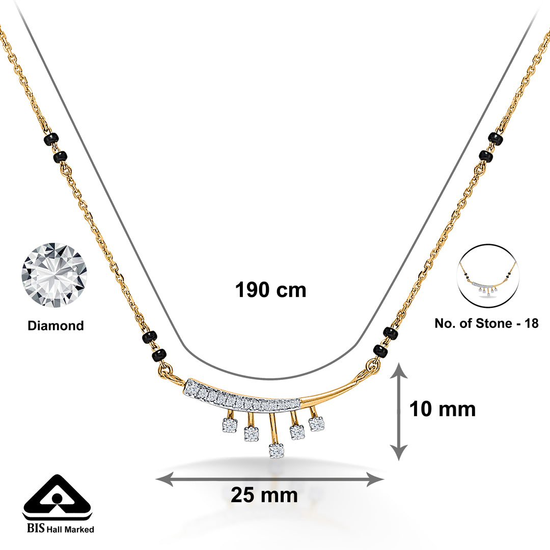 urban chic gold & diamond modern mangalsutra for woman