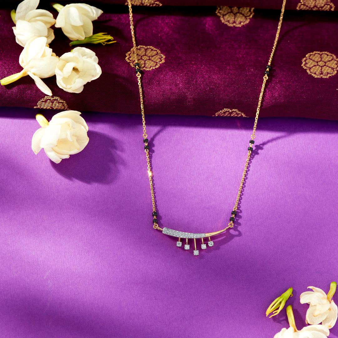 Urban Chic Gold & Diamond Modern Mangalsutra For Women
