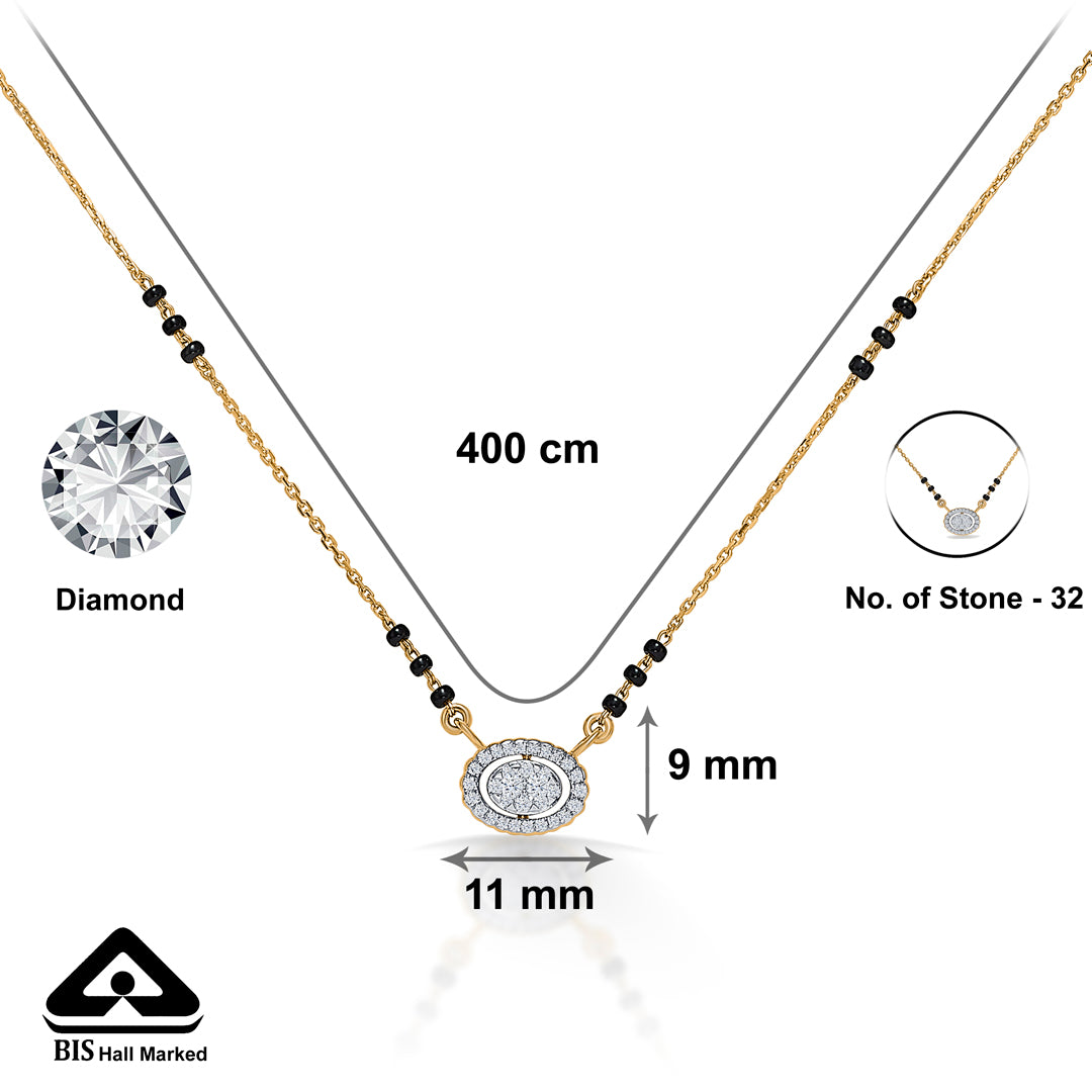 radiant ring gold & diamond modern mangalsutra for woman