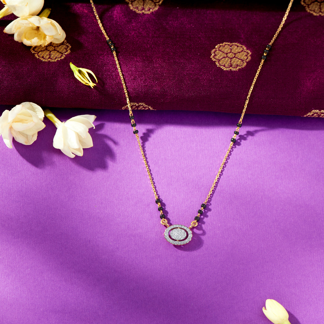 radiant ring gold & diamond modern mangalsutra for woman