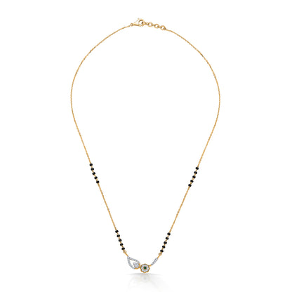 Leafy Elegance Gold & Diamond Modern Mangalsutra For Woman