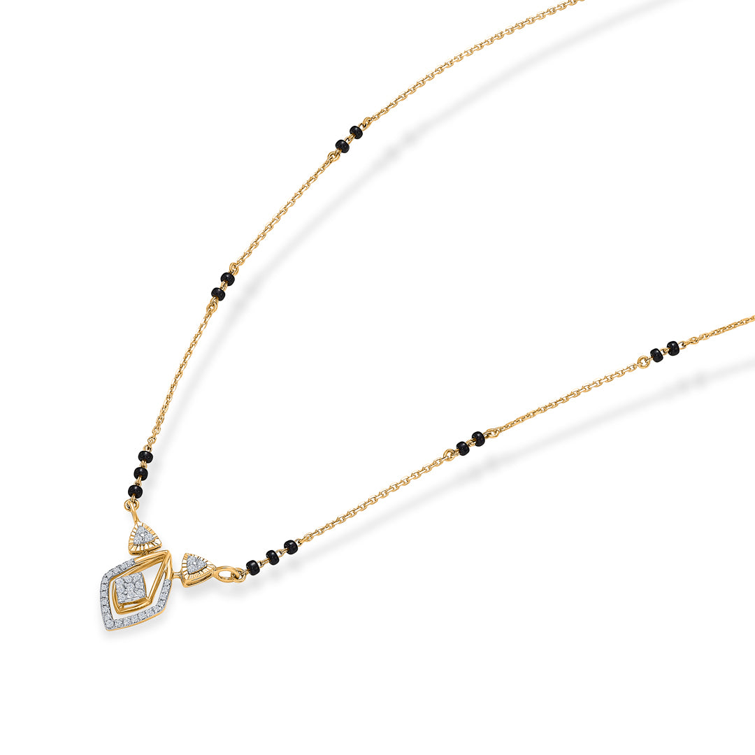 simplicity spark gold & diamond modern mangalsutra for woman