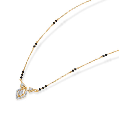 Simplicity Spark Gold & Diamond Modern Mangalsutra For Woman
