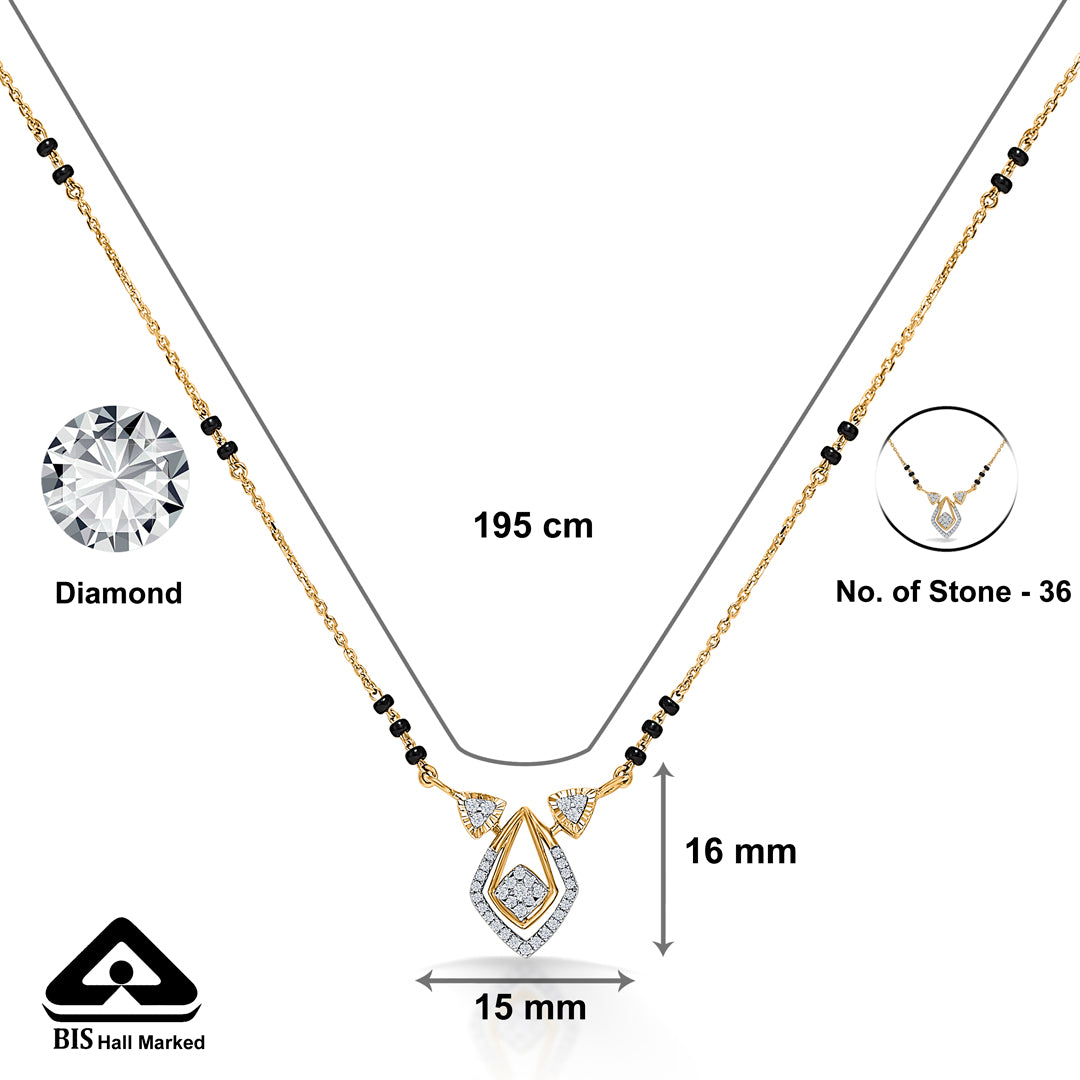 simplicity spark gold & diamond modern mangalsutra for woman