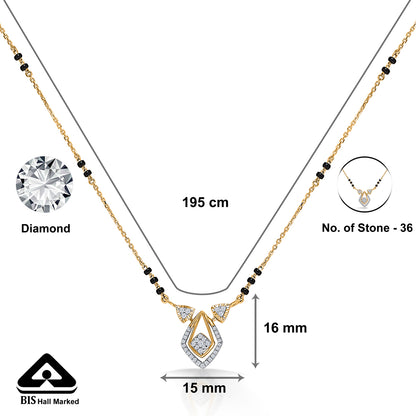Simplicity Spark Gold & Diamond Modern Mangalsutra For Woman