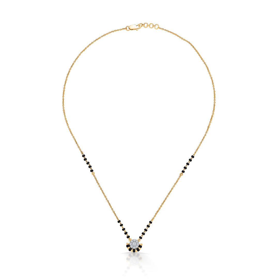 black pearl delight gold & diamond modern mangalsutra for woman