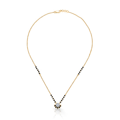 Black Pearl Delight Gold & Diamond Modern Mangalsutra For Woman