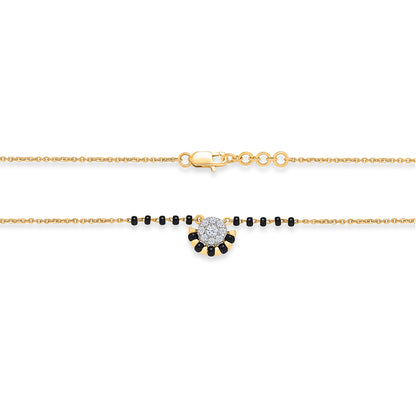 Black Pearl Delight Gold & Diamond Modern Mangalsutra For Woman