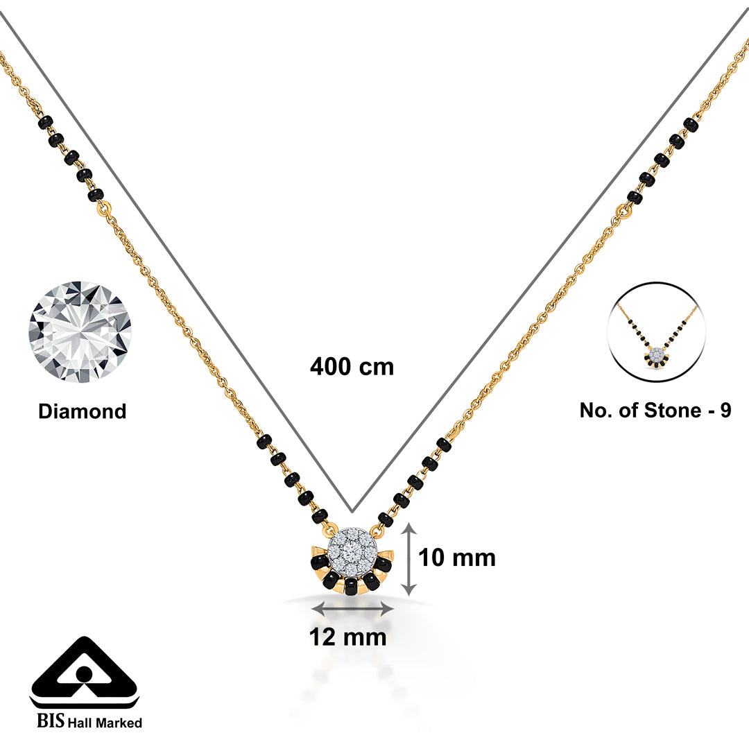 black pearl delight gold & diamond modern mangalsutra for woman