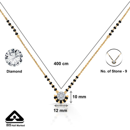 Black Pearl Delight Gold & Diamond Modern Mangalsutra For Woman