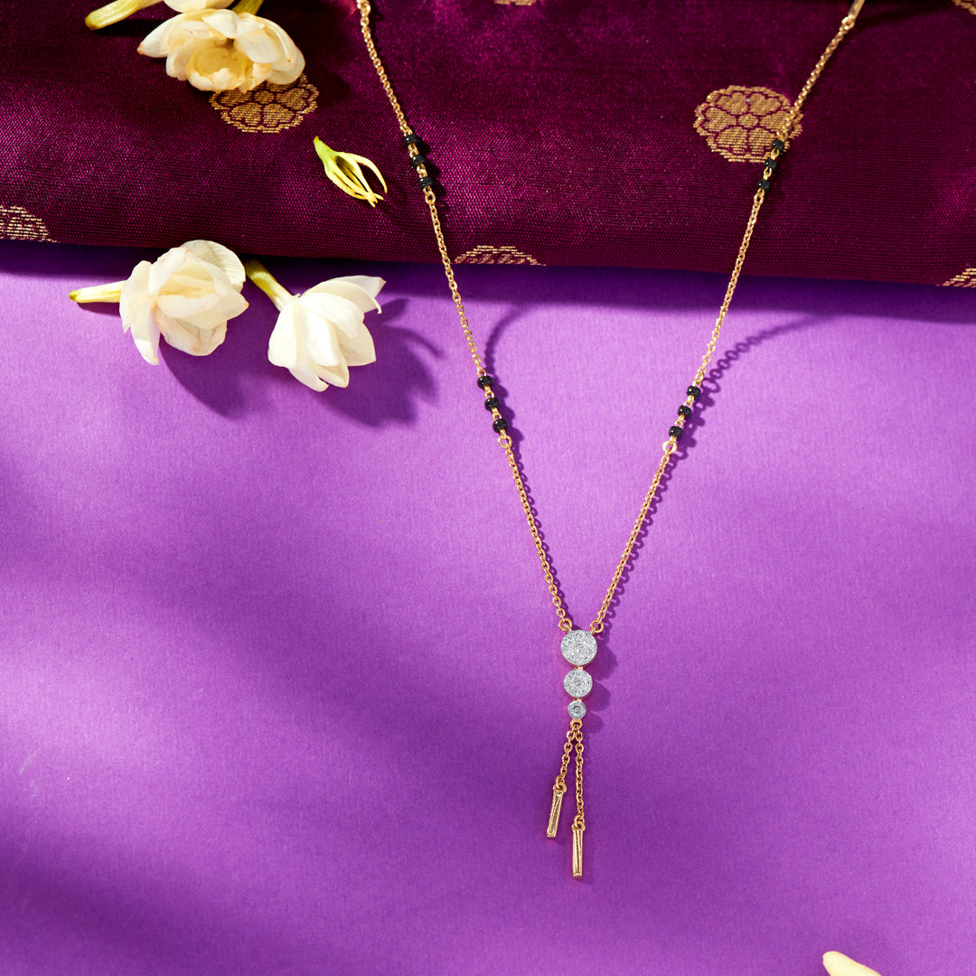 Trendsetter Gold & Diamond Modern Mangalsutra For Women