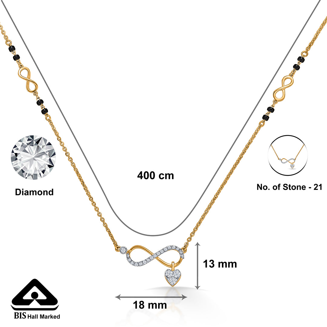 infinity gold & diamond modern mangalsutra for woman