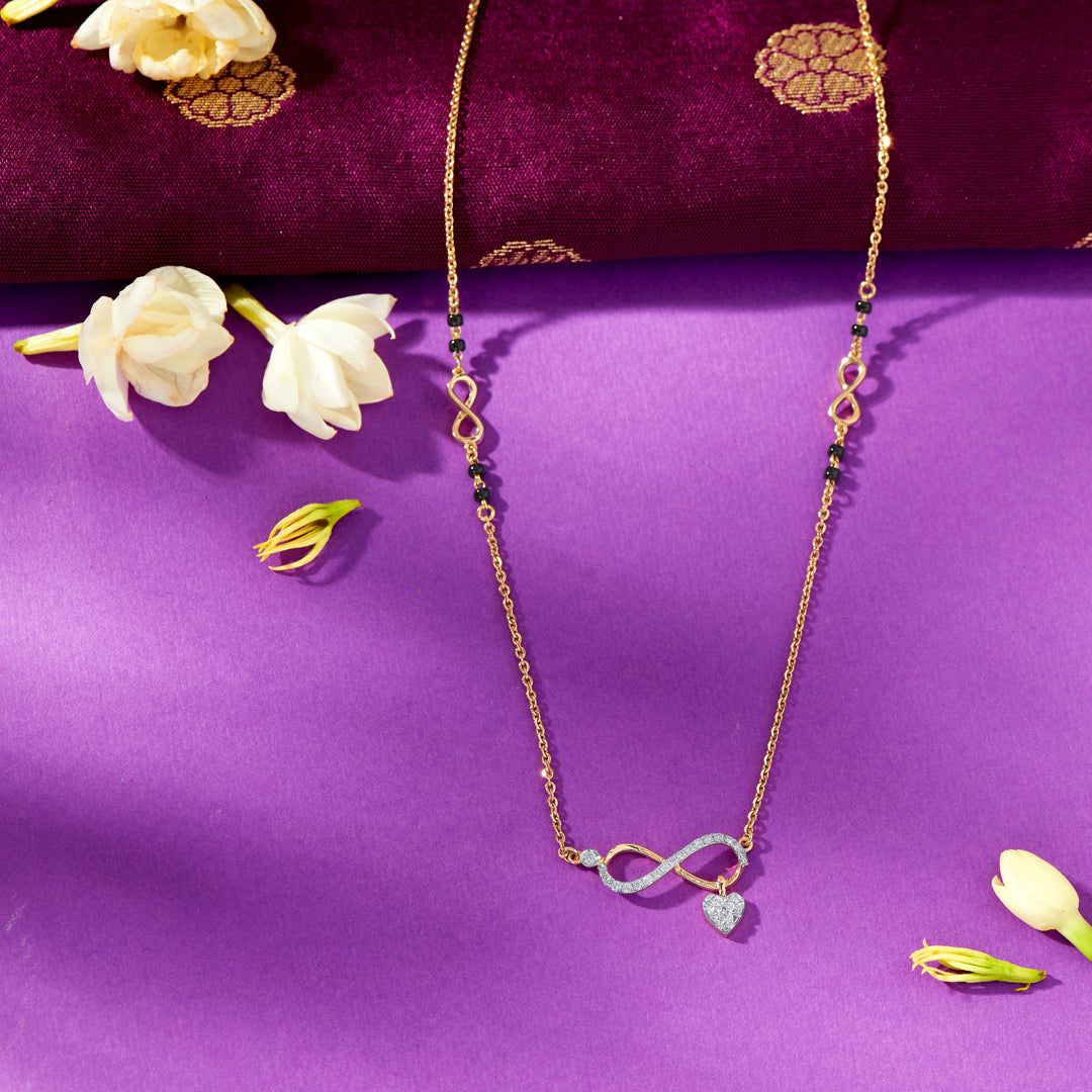 infinity gold & diamond modern mangalsutra for woman