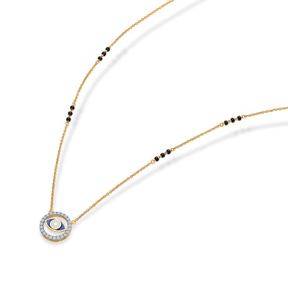 Evil Eye Gold & Diamond Modern Mangalsutra For Woman