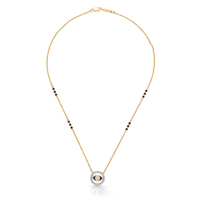 Evil Eye Gold & Diamond Modern Mangalsutra For Woman