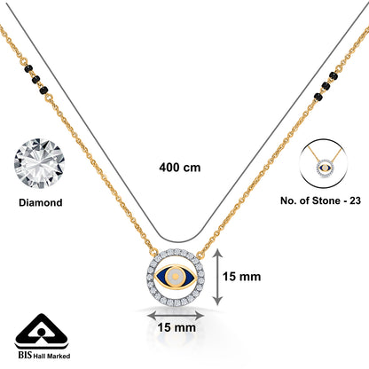 Evil Eye Gold & Diamond Modern Mangalsutra For Woman