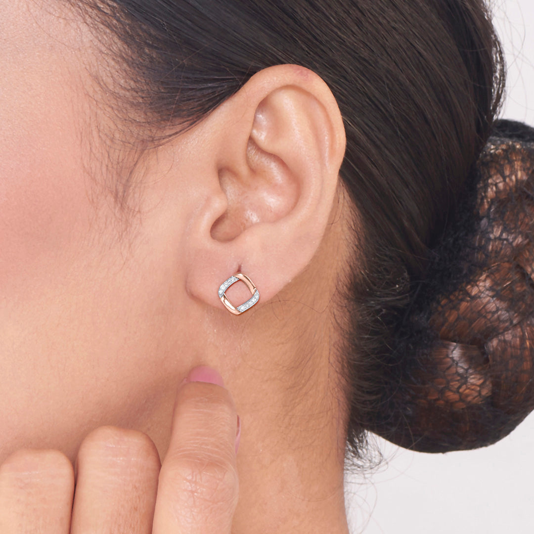 Lume Square Diamond Earring