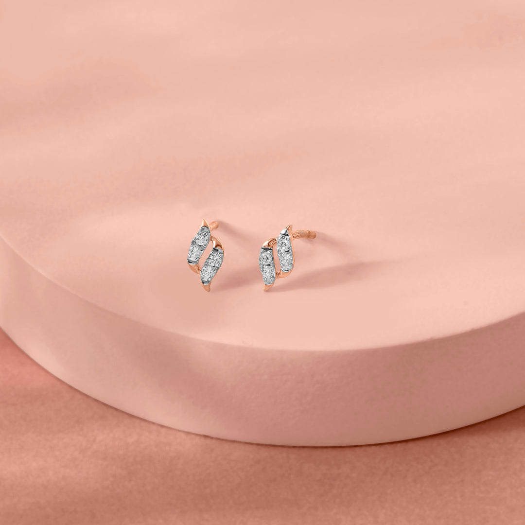 Dew Feather Diamond Earring