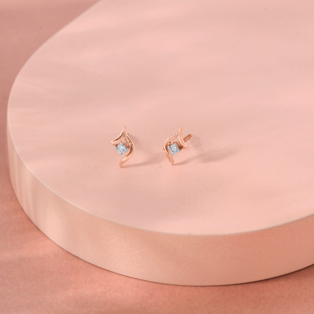 Comet Charm Studs Diamond Earring
