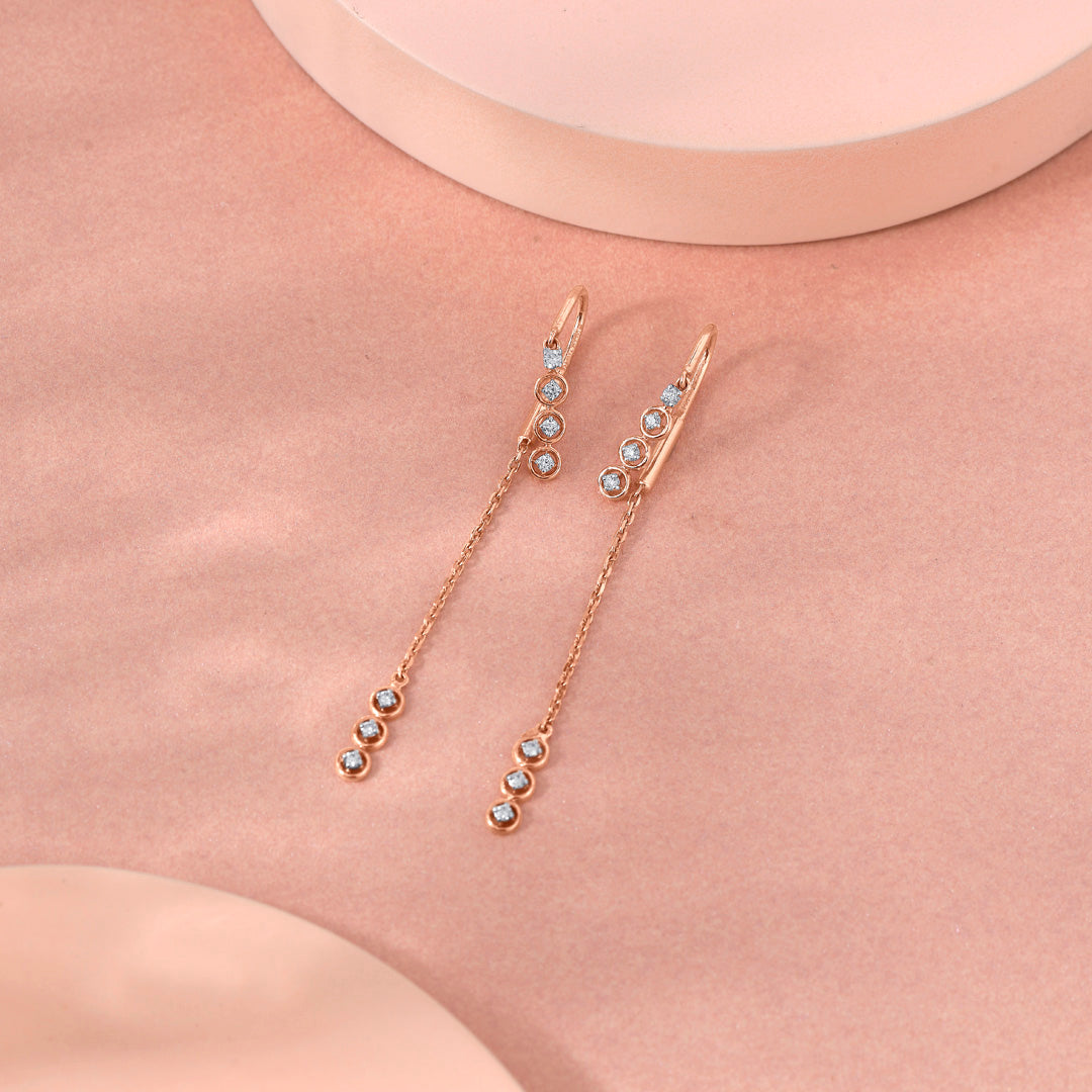 Crystal Drape Sui Dhaga Diamond Earring