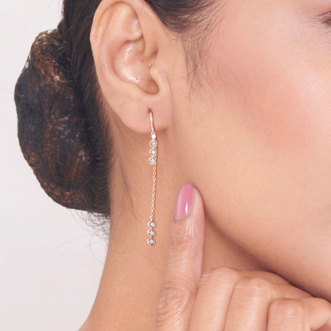 Crystal Drape Sui Dhaga Diamond Earring