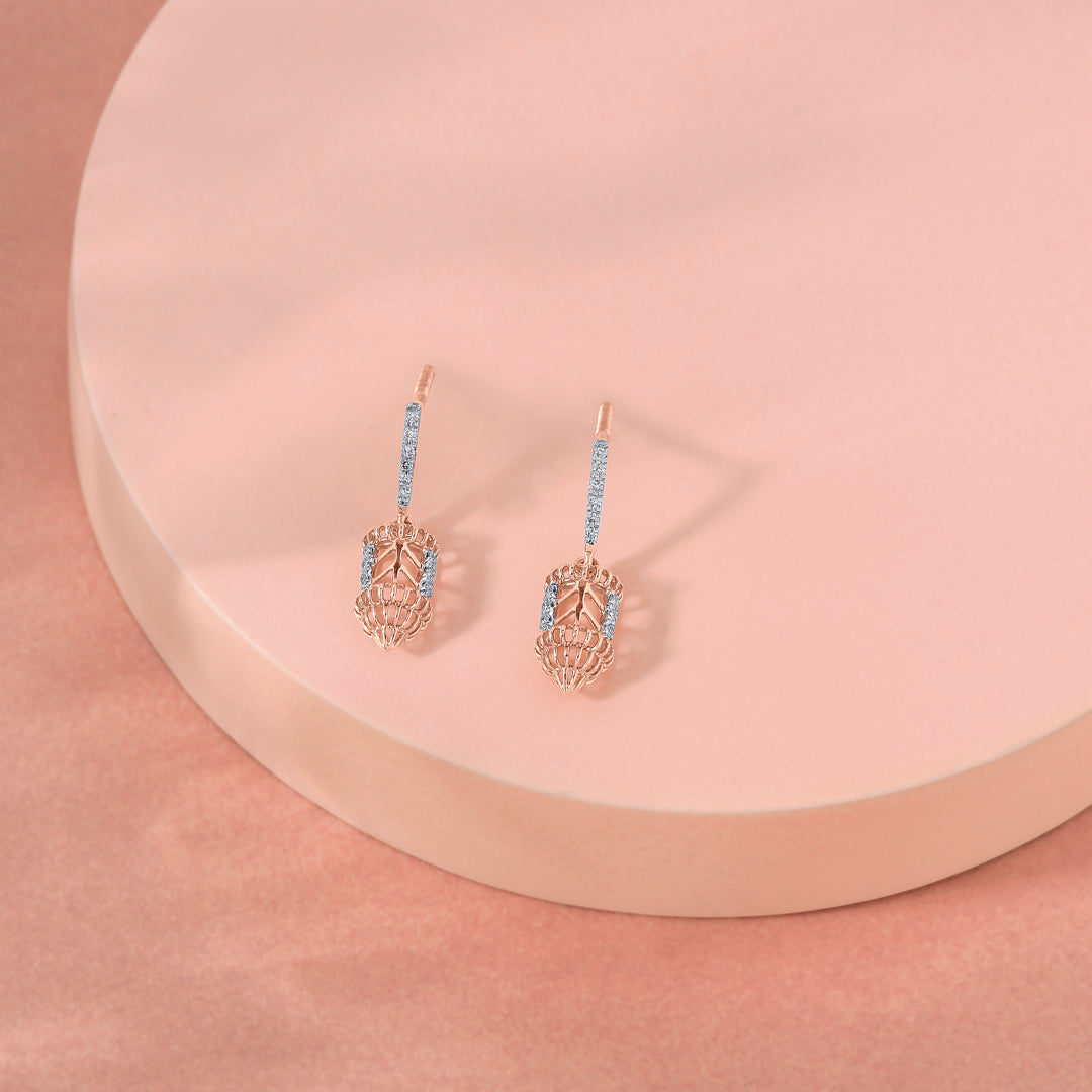 Spiral Trail Drops & Dangler Diamond Earring