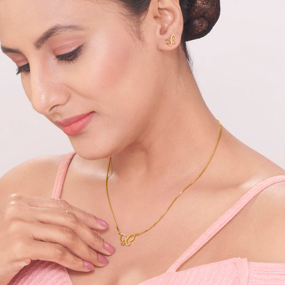 Charming Flyora Gold Necklace for Her