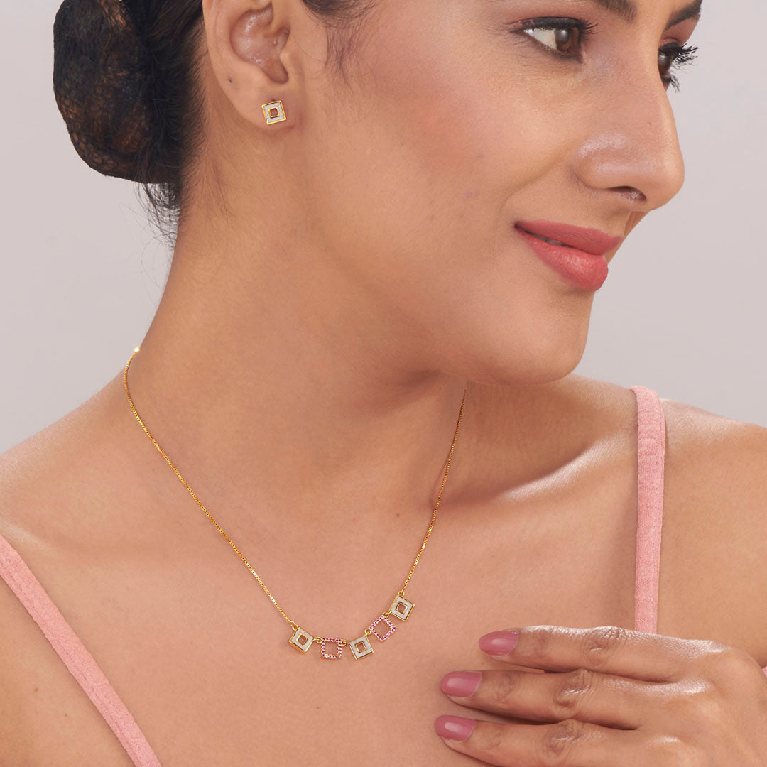 Classic Cubella Gold Necklace for Her