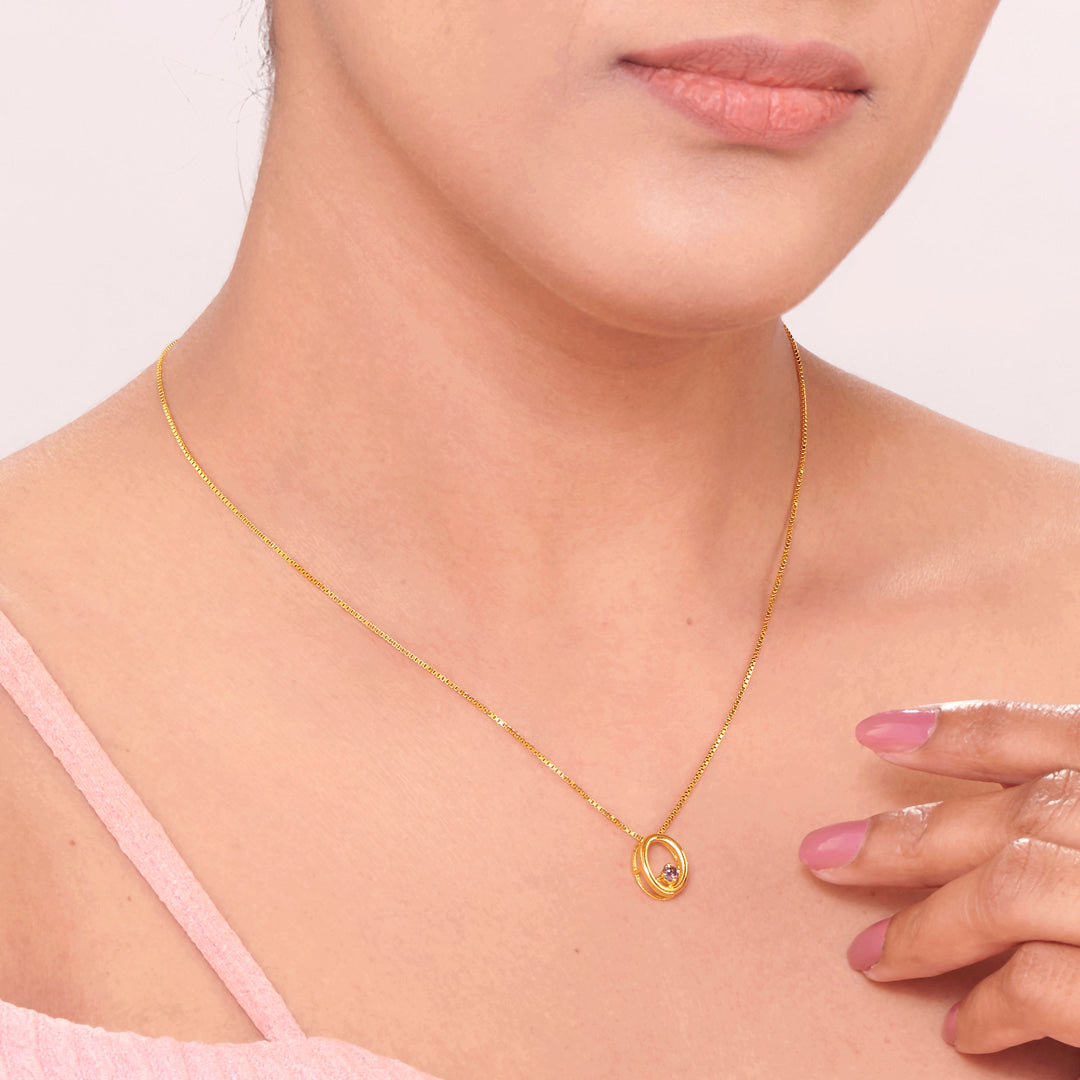 Noir Eclipse Gold Necklace for Her
