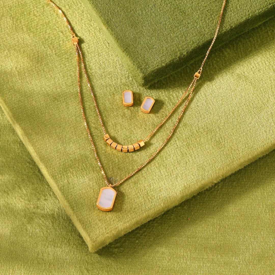 Duo Drape Gold Necklace for Her