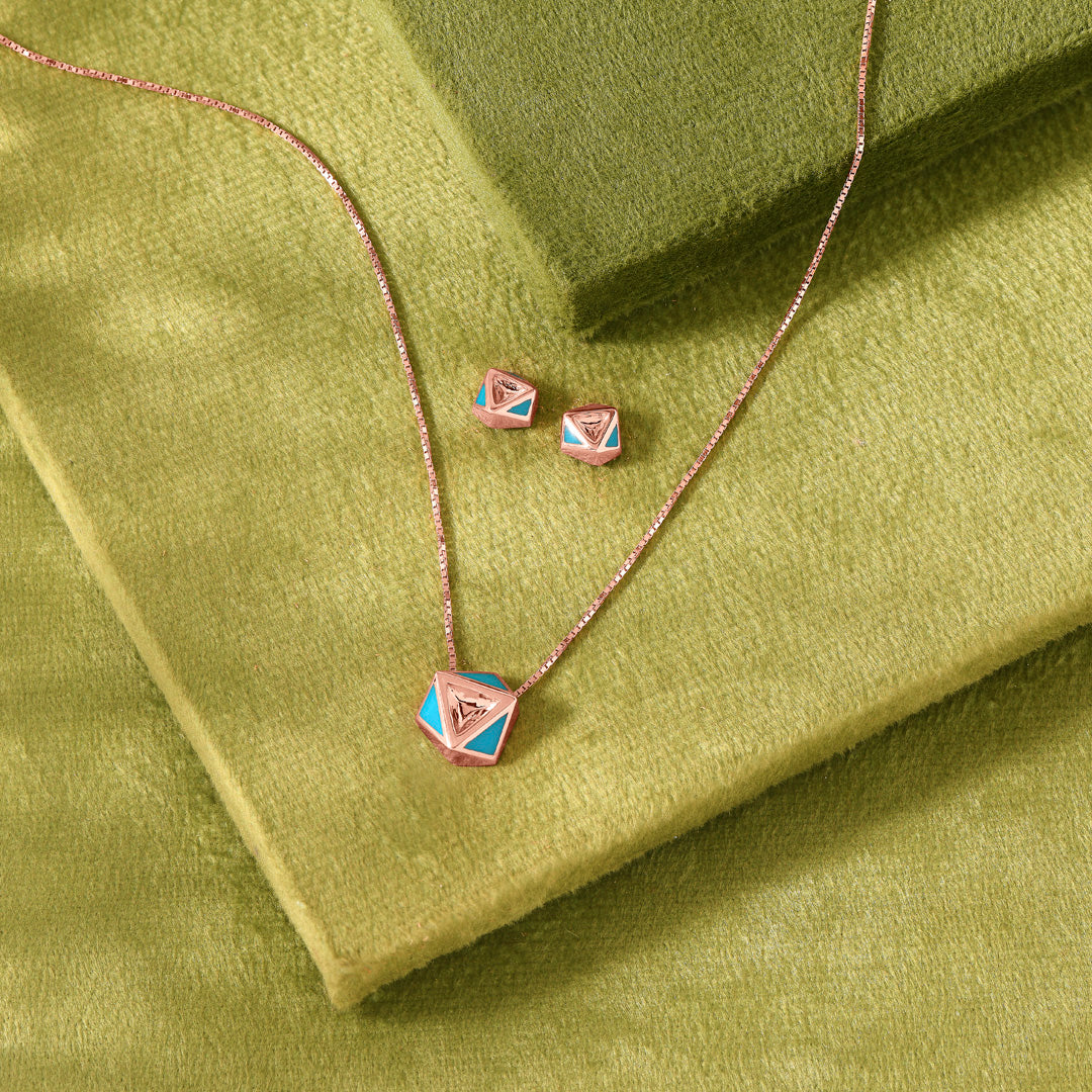 Geo Hex  Gold Necklace for Her