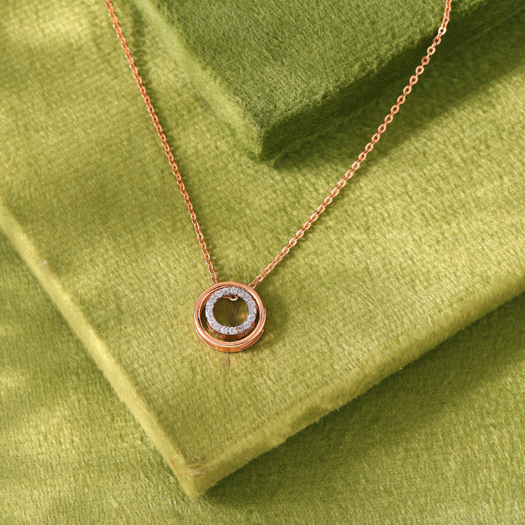 Shimmer Sphere Modern Gold Necklace