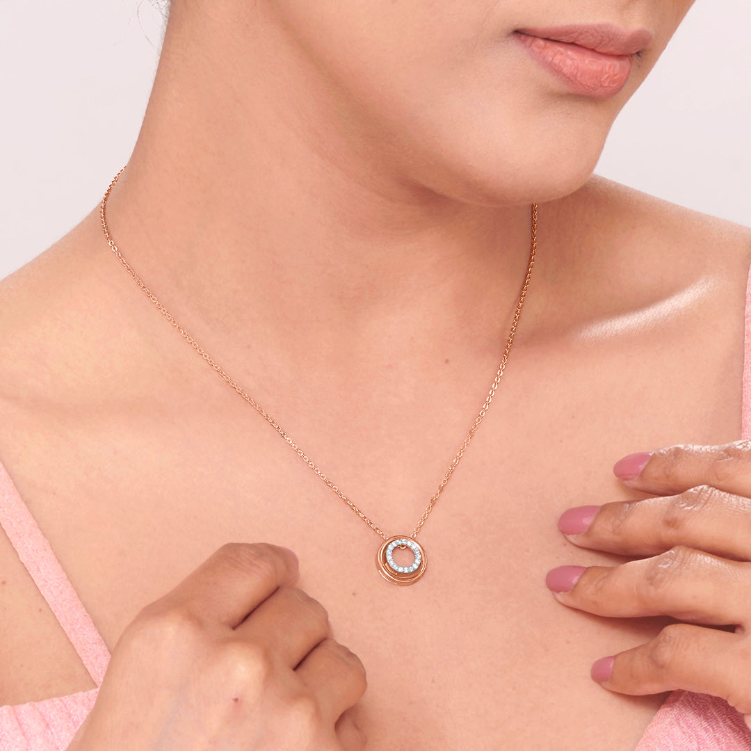Shimmer Sphere Modern Gold Necklace