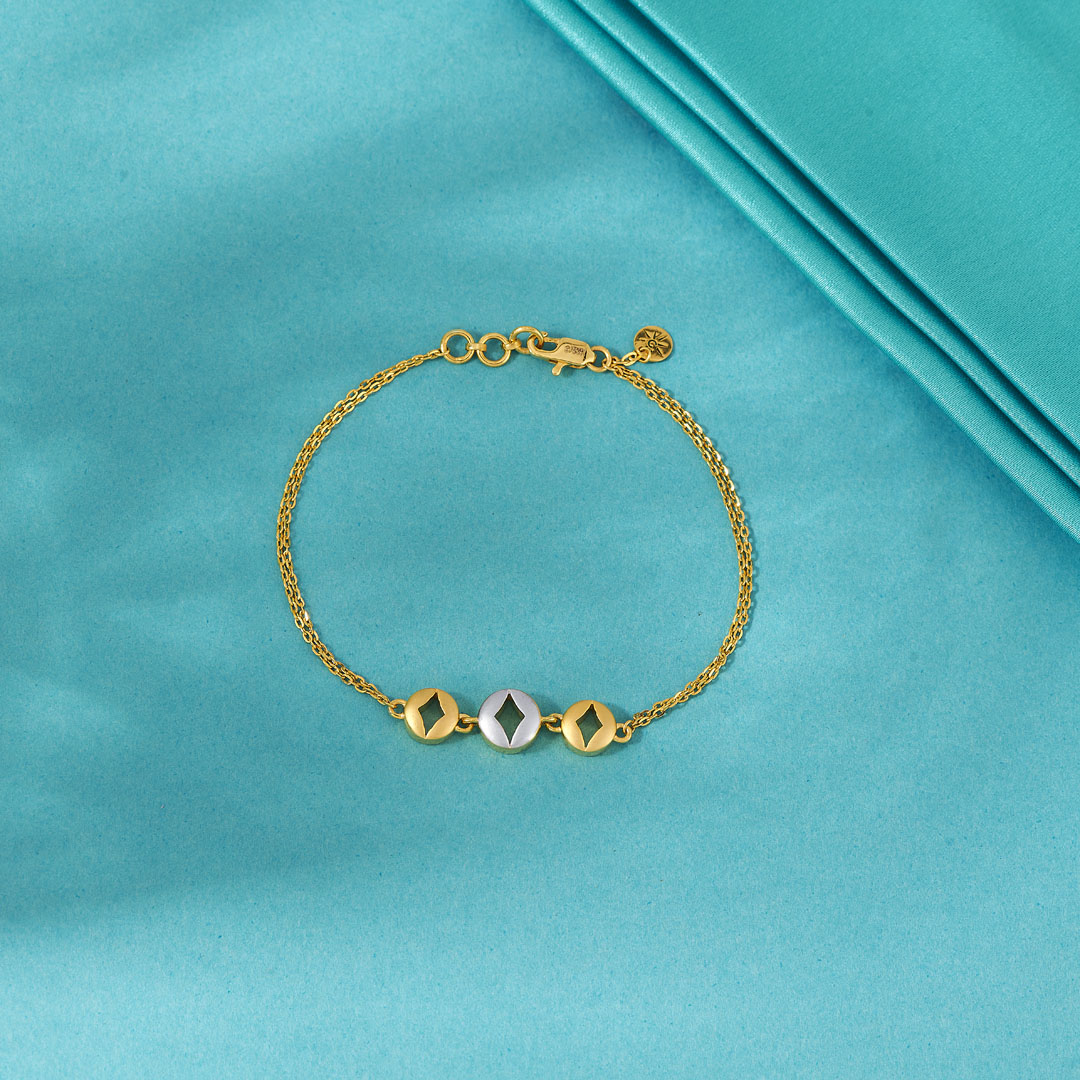 Curve & Corner Gold Bracelet for Her