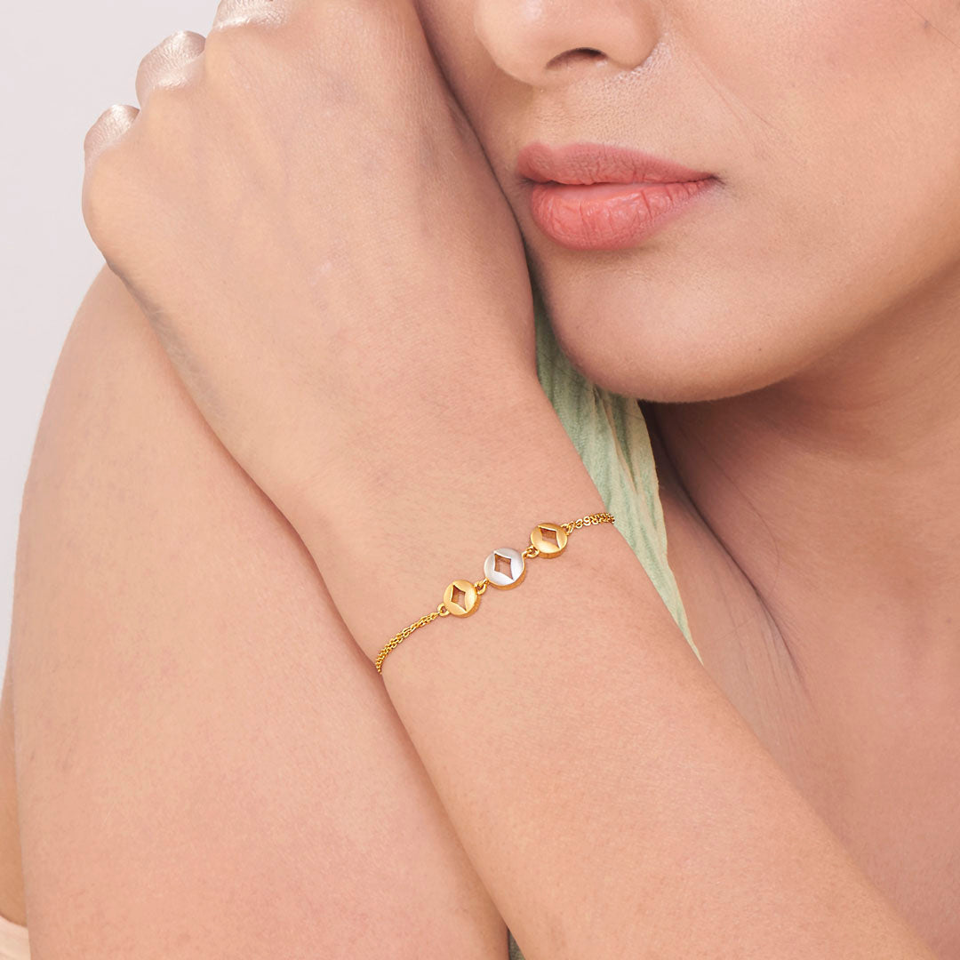 Curve & Corner Gold Bracelet for Her