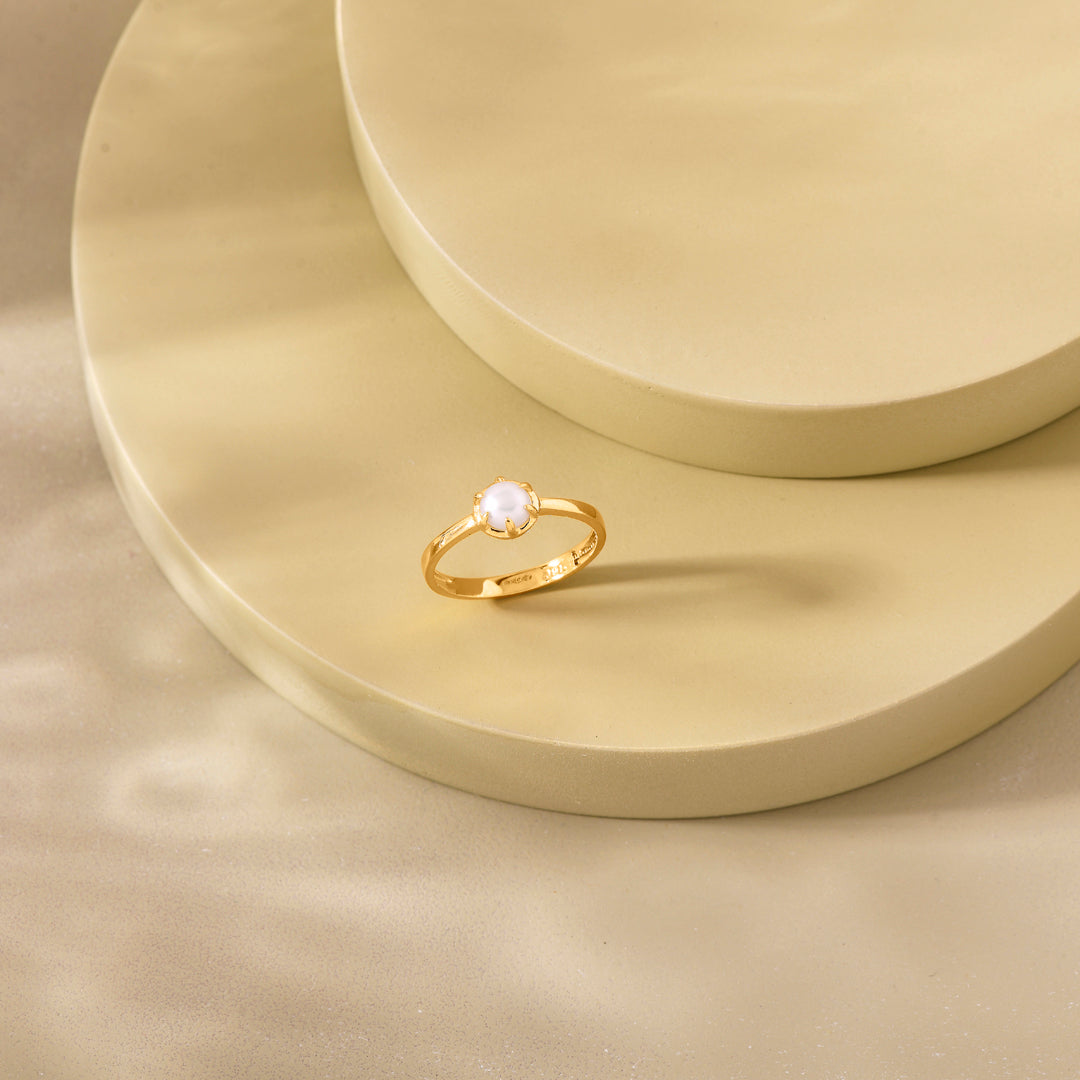 Ocean Whisper Peral Gold Ring