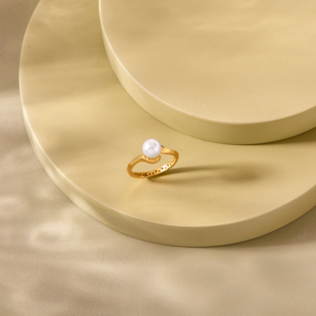 Pearl Prism Gold Ring for Her
