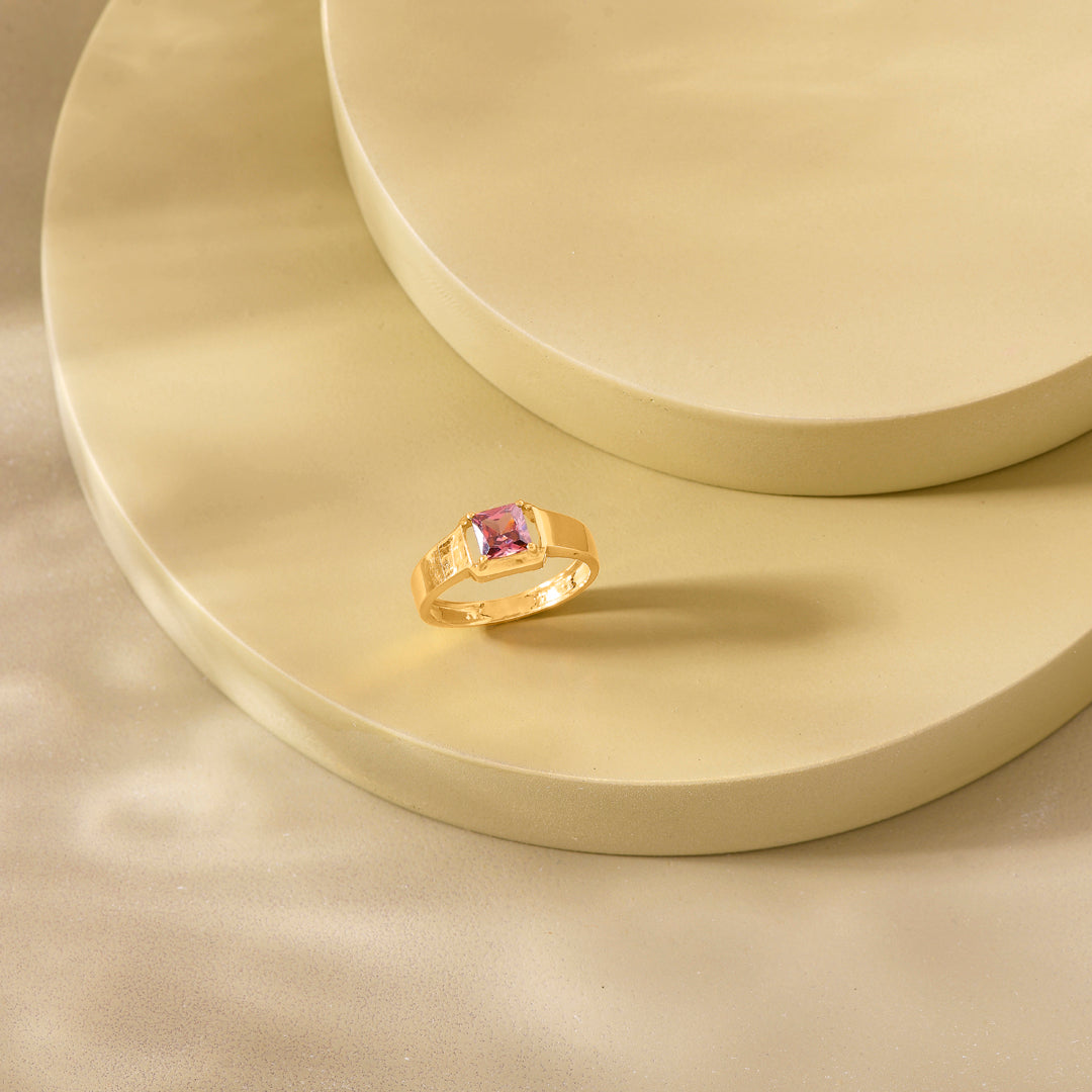 Pink Bloom Gold Ring for Her