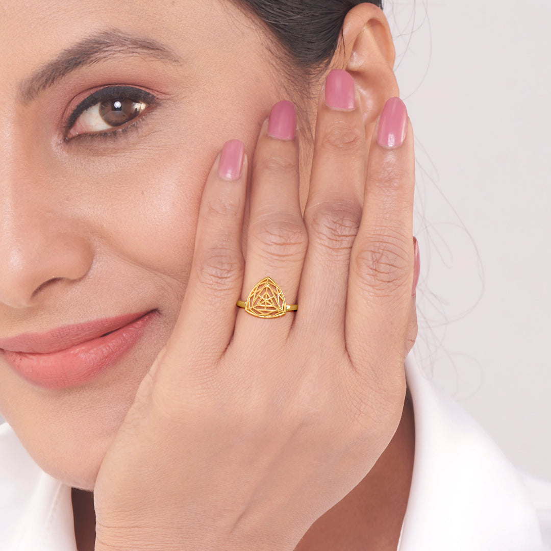 Delta Gleam Gold Ring for Her