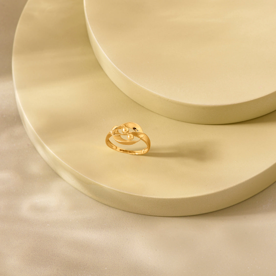 Orchid Swirl Cocktail Gold Ring