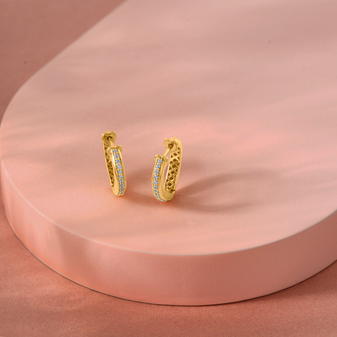 Dazzled Twist Hoops & Huggies Gold Earring
