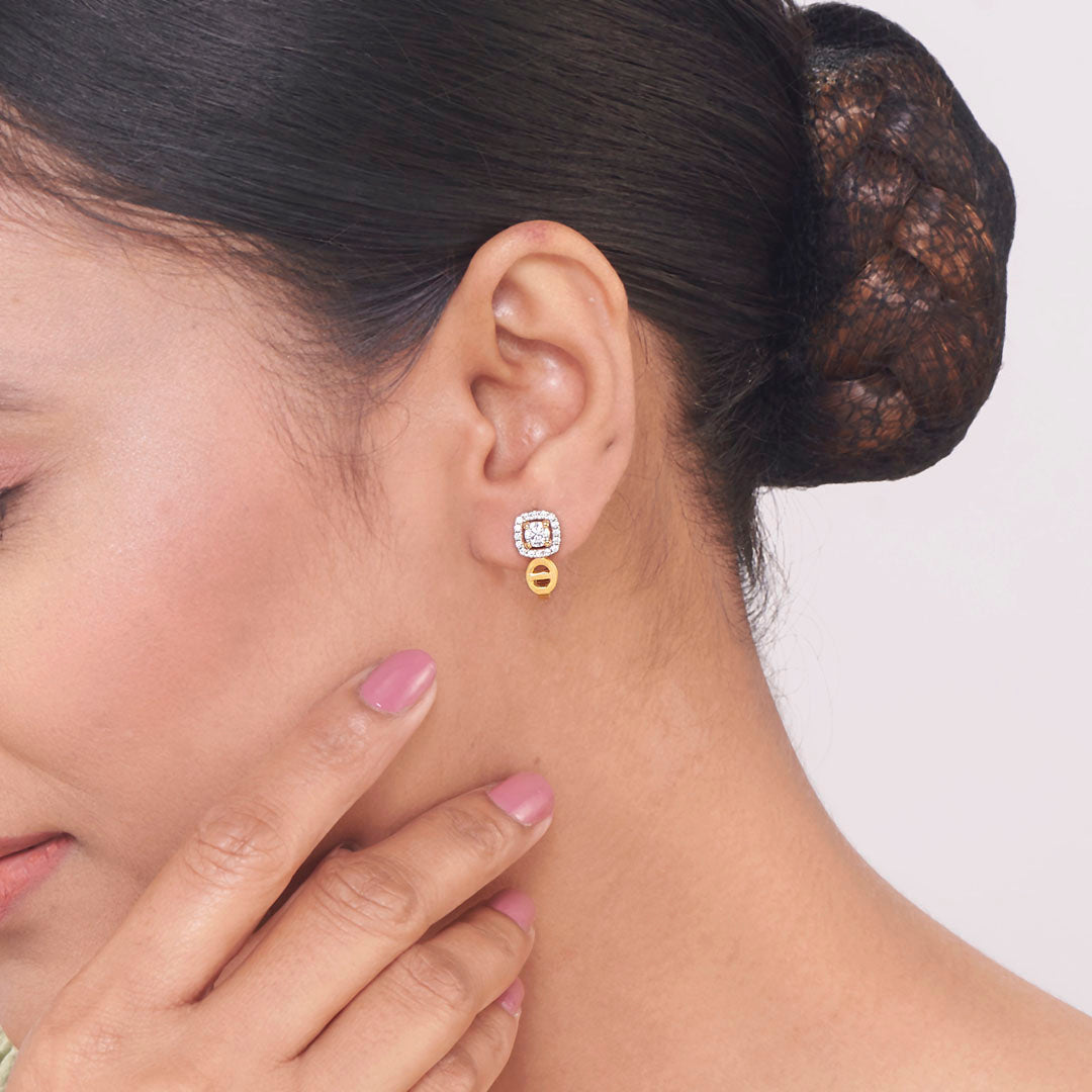 Vistara Crest Hoops & Huggies Gold Earring