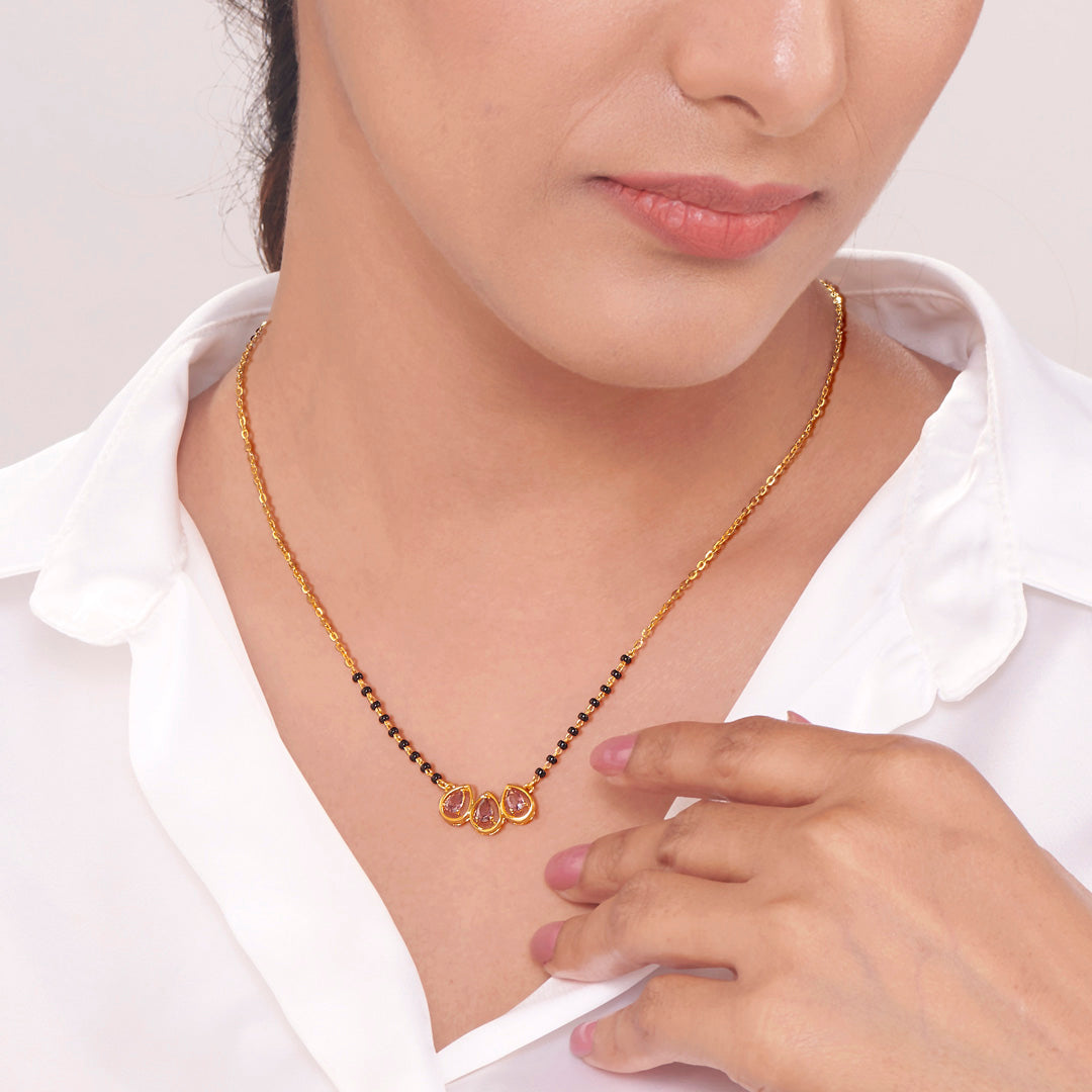 Tied in Time Gold Mangalsutra for Her