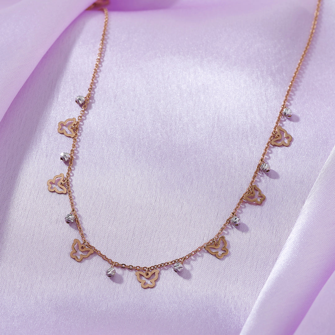 Butterfly Flutter Modern Gold Necklace